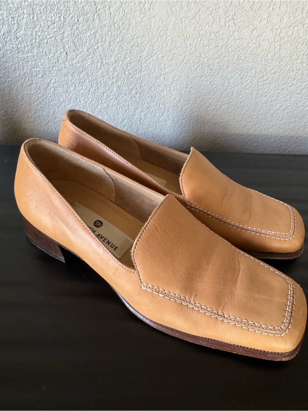 Saks Fifth Avenue Camel/Tan Leather Loafers